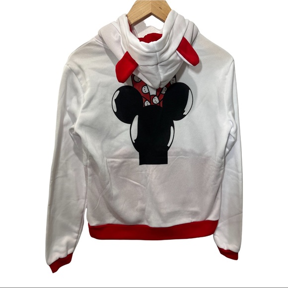 VICABO MINNIE MOUSE GRAPHIC WHITE LONG SLEEVE HOODIE SWEATSHIRT - Picture 9 of 14